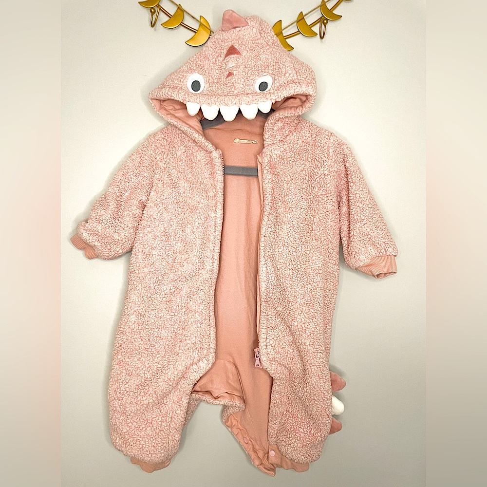Dave & Bella peach pink warm overall with hood . SIZE -12 months !